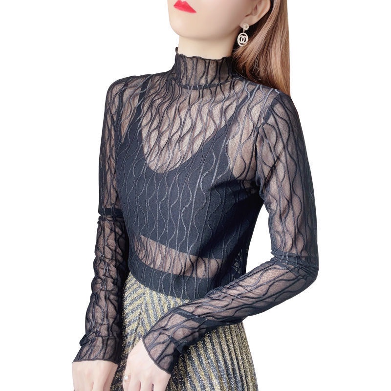 Áo Lưới Tay Dài Cổ Lọ Thời Trang Dành Cho Nữ Edge