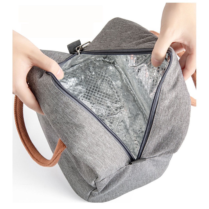 Túi đựng hộp cơm trưa chất liệu hợp kim nhôm thiết kế dày dặn theo phong cách hàn quốc tiện lợi dễ sử dụng default