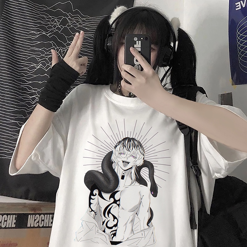 Áo Thun Tay Lỡ Unisex, Họa Tiết Anime Nhật Bản, Nhân Vật Truyện Tokyo Revengers Rắn Quỷ, Phông Form Rộng - HS173