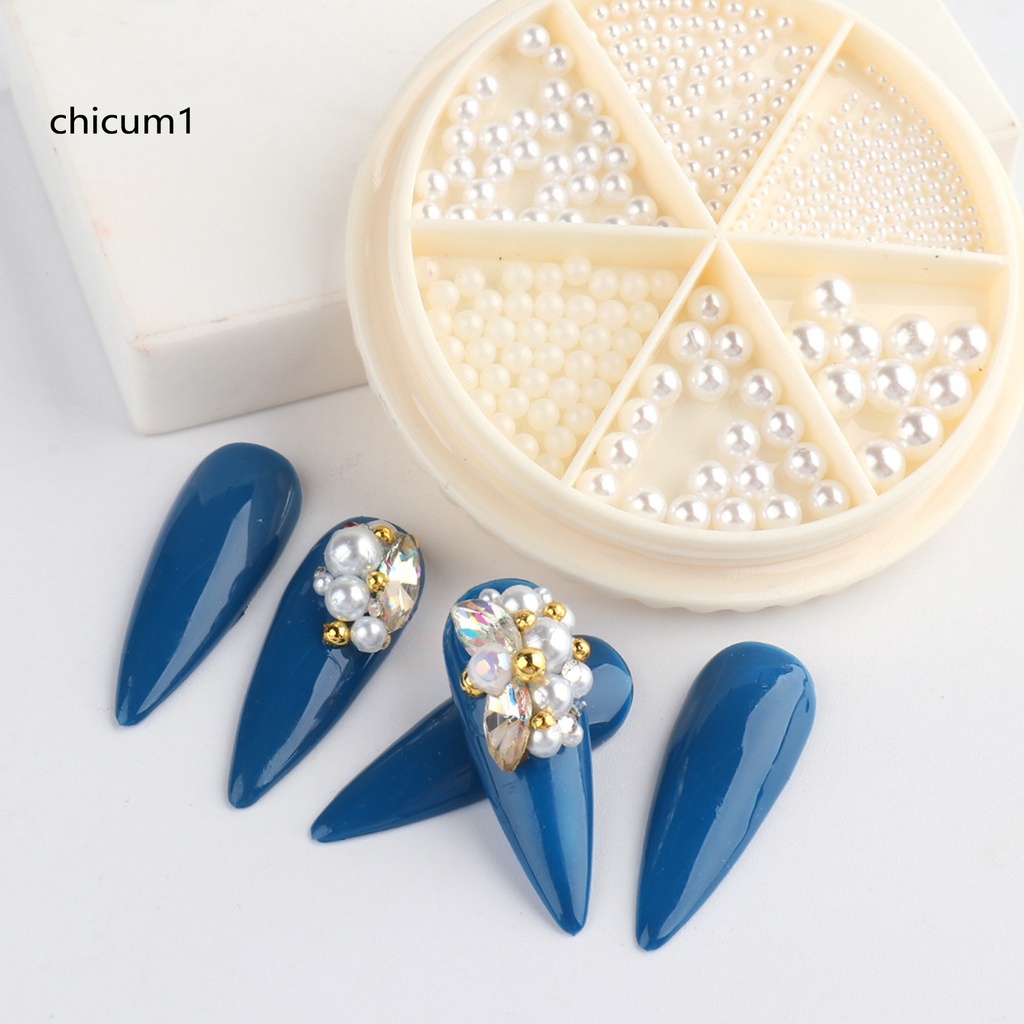 [Hàng mới về] Hạt ngọc trai nhân tạo dính trang trí làm đẹp móng tiện lợi