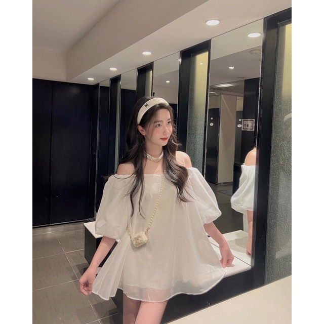 Áo váy babydoll phối lưới