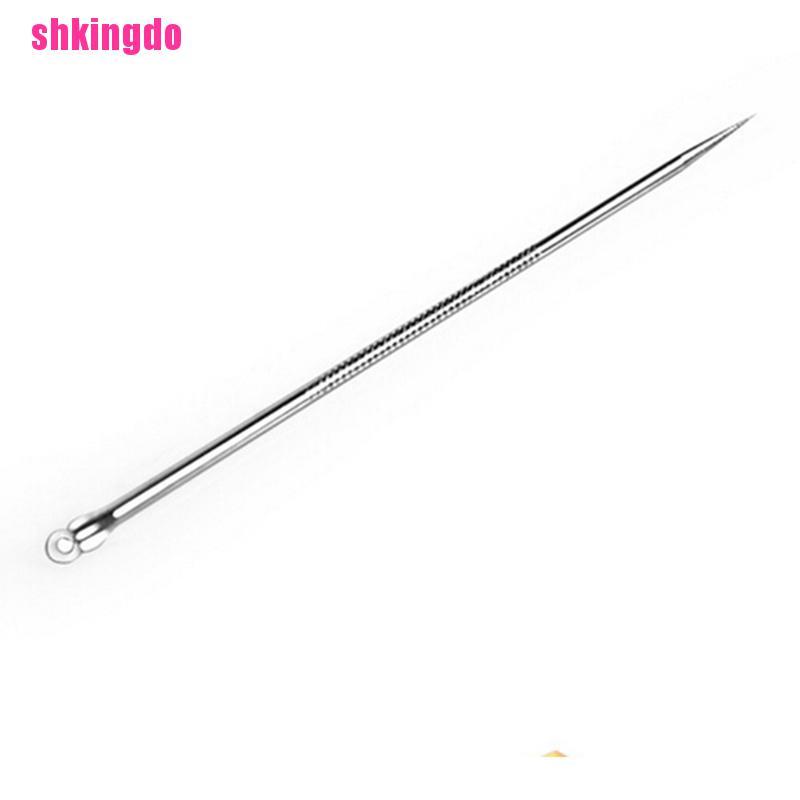 [Hàng mới về] Dụng cụ kim nặn mụn đầu đen bằng bạc nhỏ gọn chăm sóc da mặt