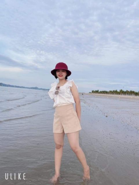 Quần Sooc Nữ Vintec Cạp Cao Túi Vuông Hàng Chuẩn Xịn Loại 1