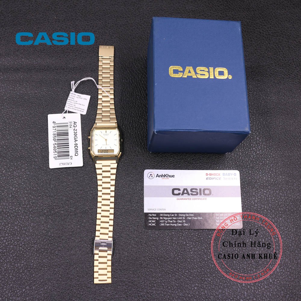 Đồng hồ Unisex Casio Vintage AQ-230GA-9DMQ dây kim loại