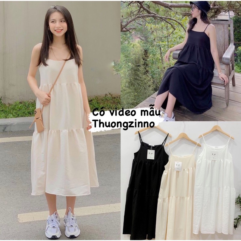 [Ảnh thật/Video]Váy hai dây Lady bồng bềnh dáng babydoll Đầm ulzzang đi biển loại đẹp | BigBuy360 - bigbuy360.vn