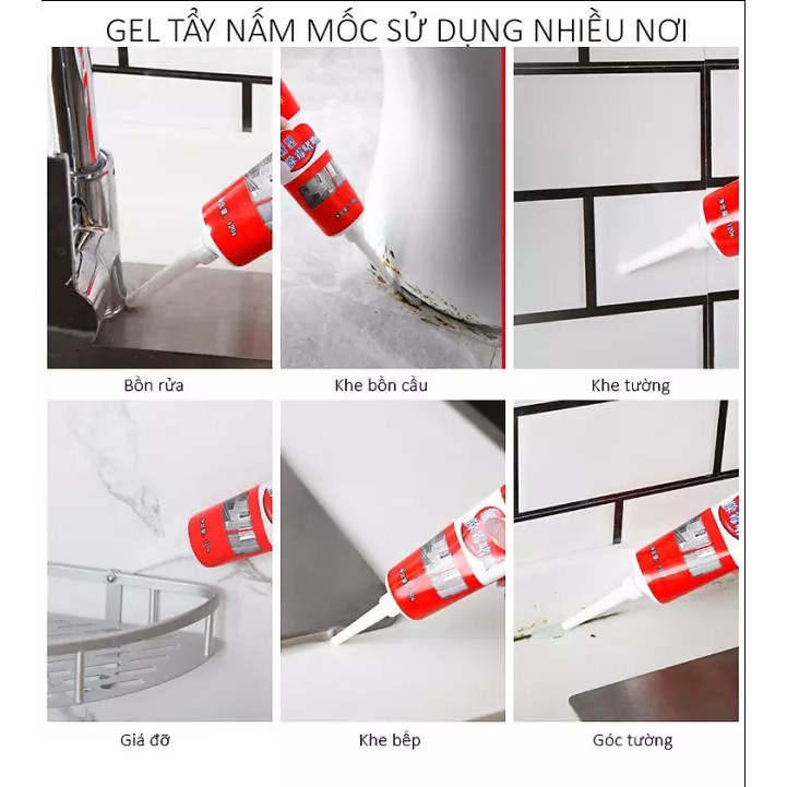 Gel tẩy nấm mốc - Cực sạch - Loại bỏ hoàn toàn nấm mốc không ăn mòn không gây độc hại cho con người