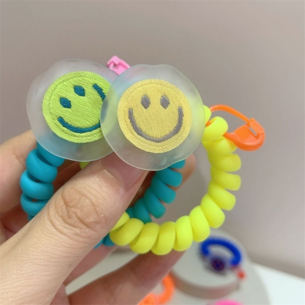 Dây Cột Tóc Hình Mặt Cười Màu Dạ Quang Dễ Thương