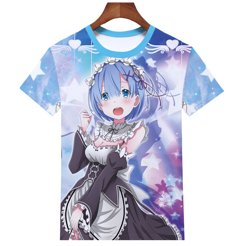 Áo Thun Tay Ngắn in Chữ Life in Another World from Zero Ram Thời Trang Mùa Hè Cho Nam Và Nữ