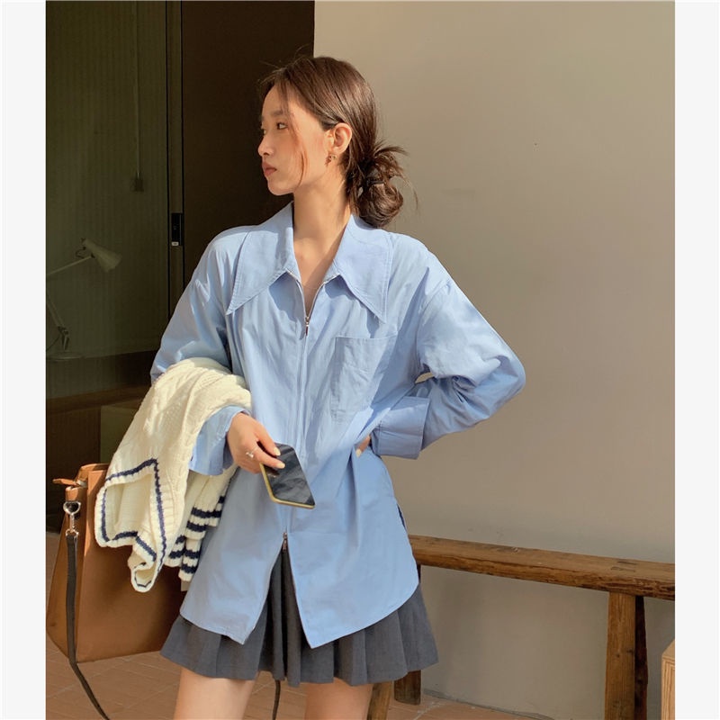 Jiashucheng Áo Sơ Mi Tay Dài Phong Cách Hàn Quốc Cao Cấp Thời Trang Thu Đông Hàng Mới Dành Cho Bạn Nữ