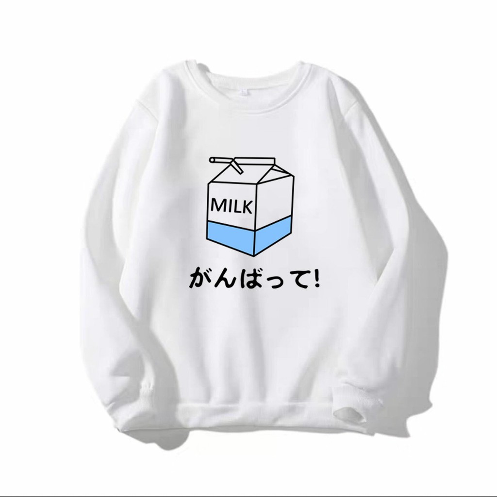 [FREESHIP_50K] Áo Sweater chui đầu nam nữ dễ thương MILK hộp sữa nỉ bông ngoại mềm mịn, giữ ấm tốt, làm áo cặp
