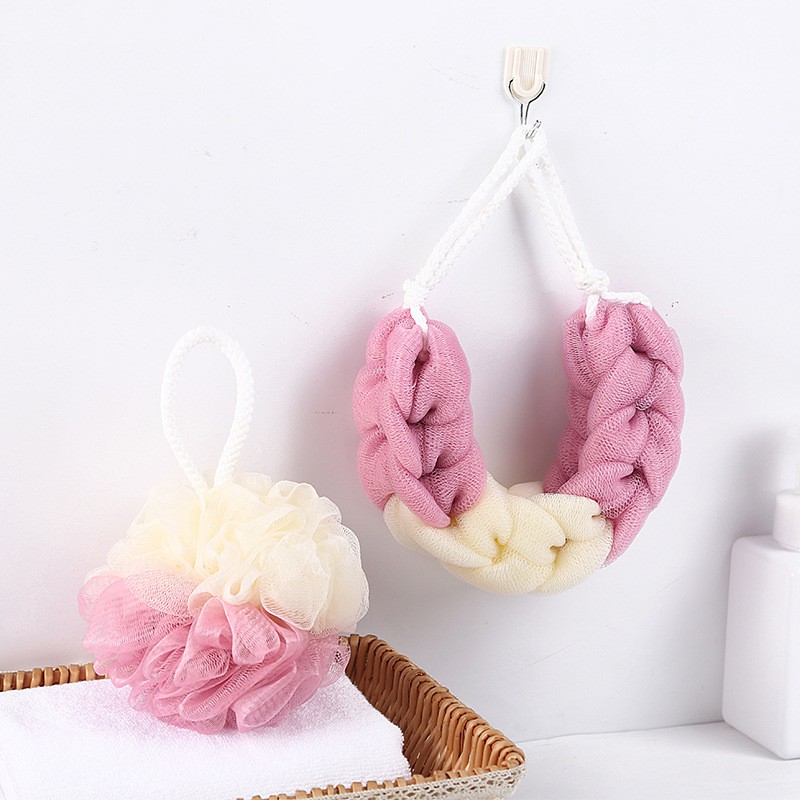 [Mua 2 tặng 1] Combo 2 bông tắm dài+ tròn/ Bath Sponge/ bath pouf