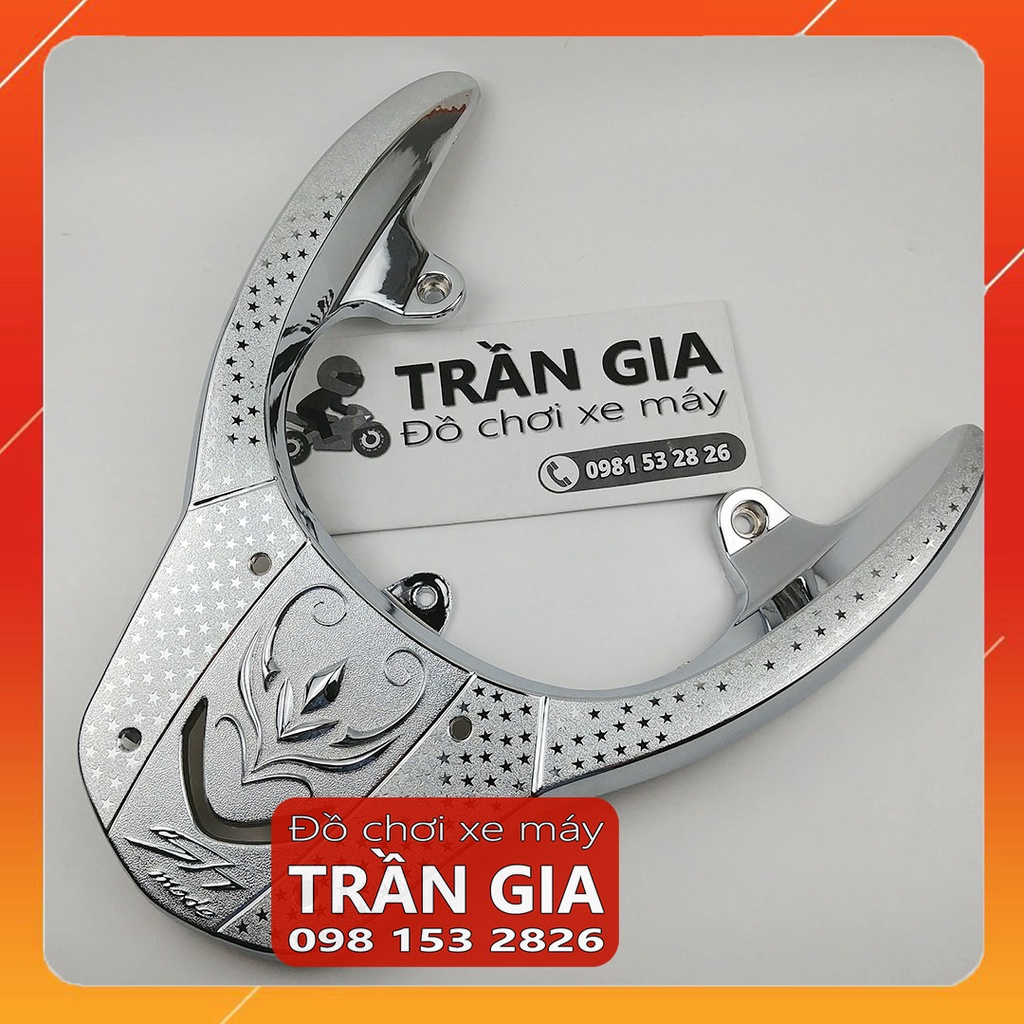 Ốp cảng sau xe Sh Mode năm 2013-2014-2015-2016-2017-2018-2019 chụp tay dắt Sh Mo nữ xi inox cacbon - phụ kiện trang trí