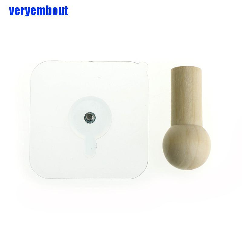 Móc Gỗ Tự Dính Treo Đồ Tiện Dụng