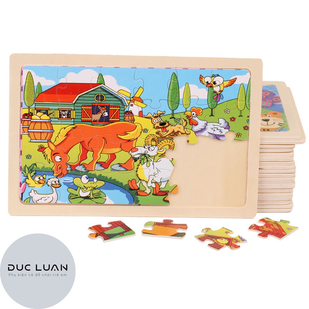 ⭐SHOP mói bán lỗ⭐ Đồ chơi gỗ xếp hình 23x14cm, 24 mảnh - đồ chơi xếp hình thông mình cho bé 3 tuổi