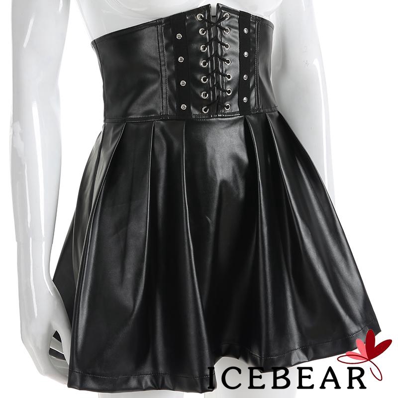 Chân váy da lưng cao thời trang cho nữ