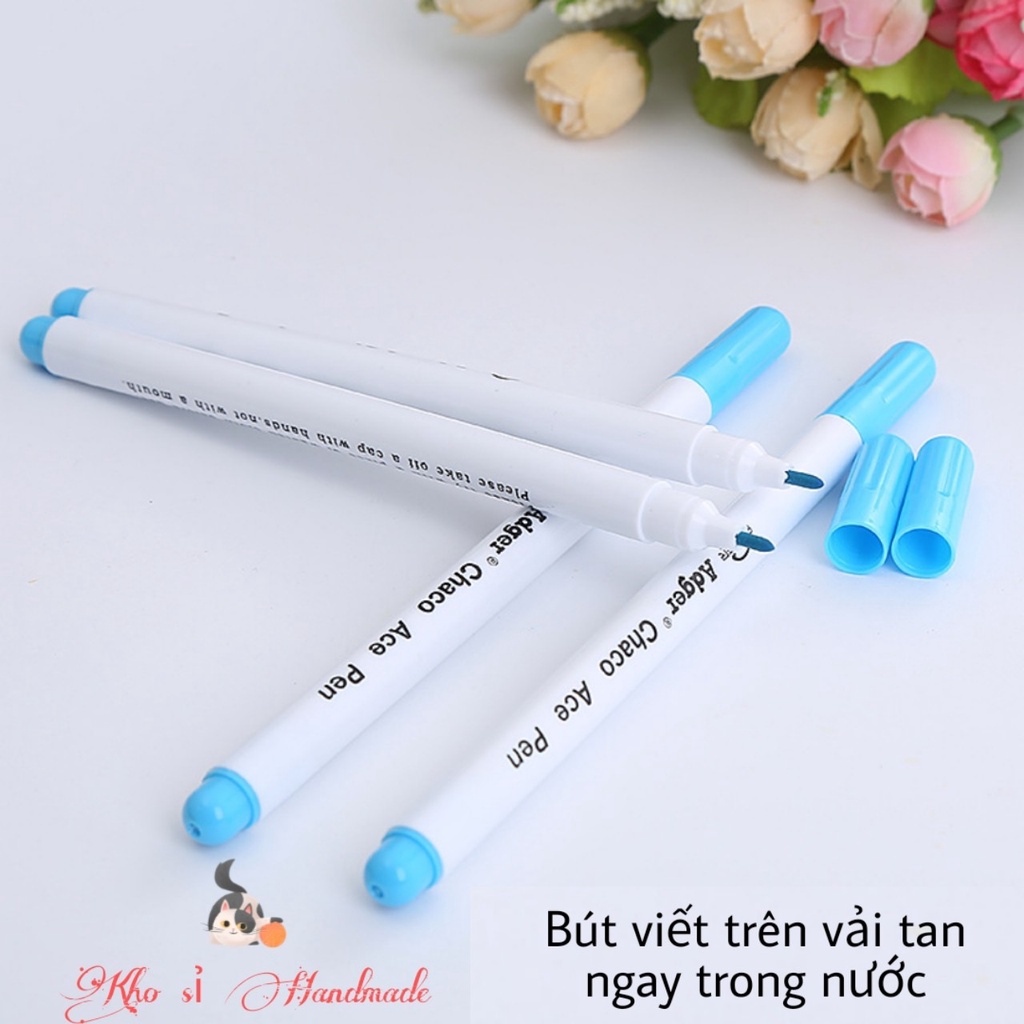 Bút viết trên vải tan ngay trong nước - Thêu, đan len xù (Màu xanh)