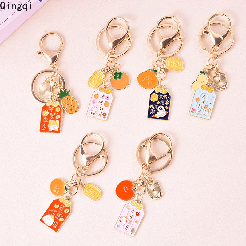 Móc khóa may mắn MISS ZOE hình trái cây hoạt hình dễ thương bằng hợp kim