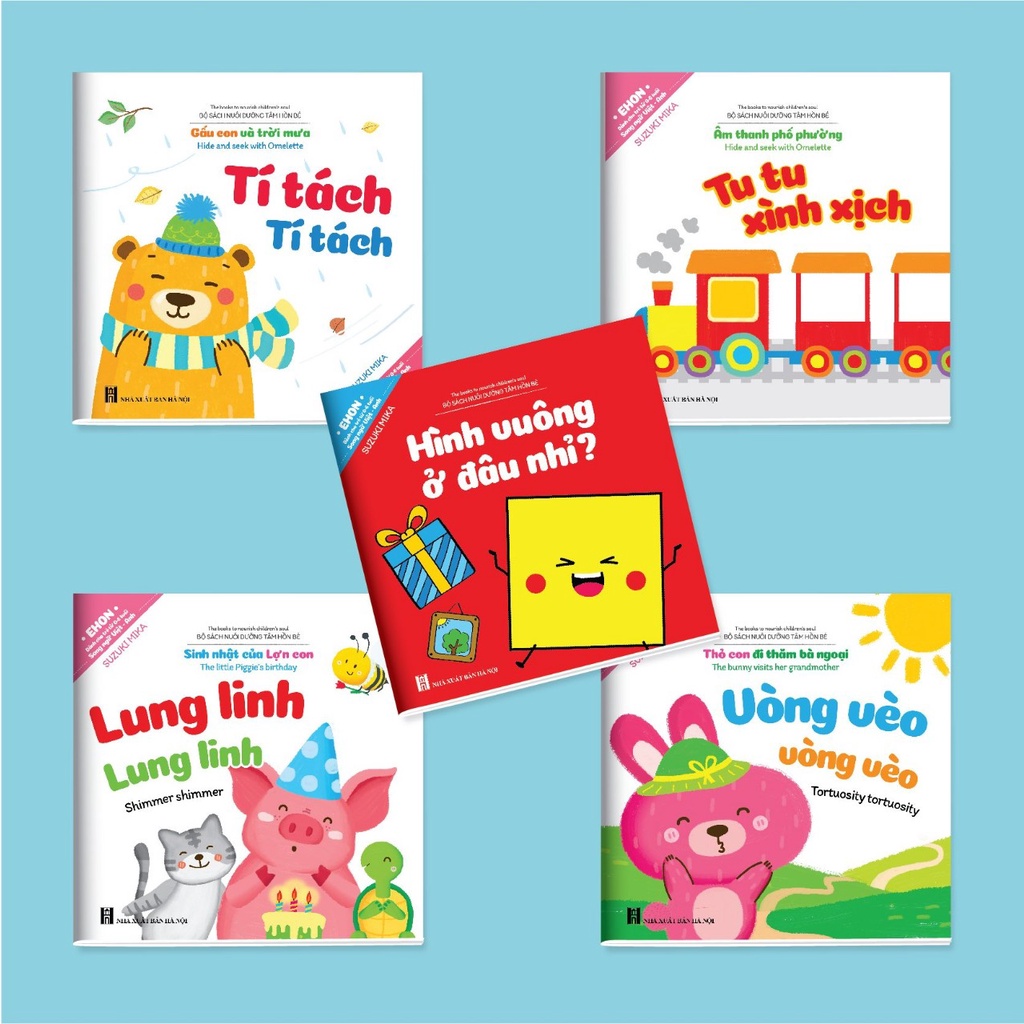 Sách - Ehon cho bé song ngữ Việt Anh nuôi dưỡng tâm hồn bé combo 5 cuốn