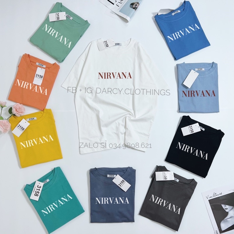 áo thun 3158 NIRVANA  FREESHIP  cotton khô áo thun nam nữ unisex