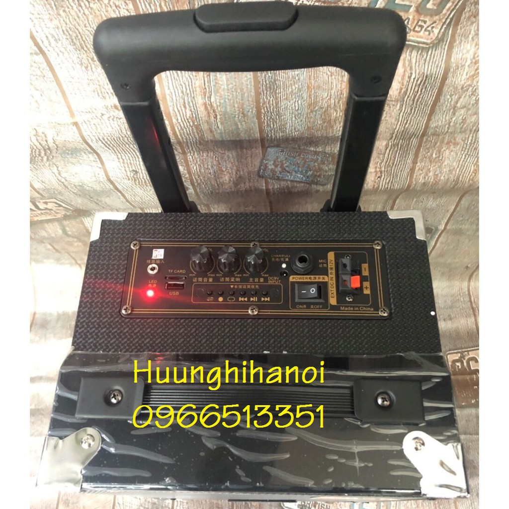 Loa karaoke bluetooth, loa di động A8-2T thùng gỗ, tặng kèm 1 mic không dây, âm thanh cực hay, giá rẻ, bảo hành 12 tháng
