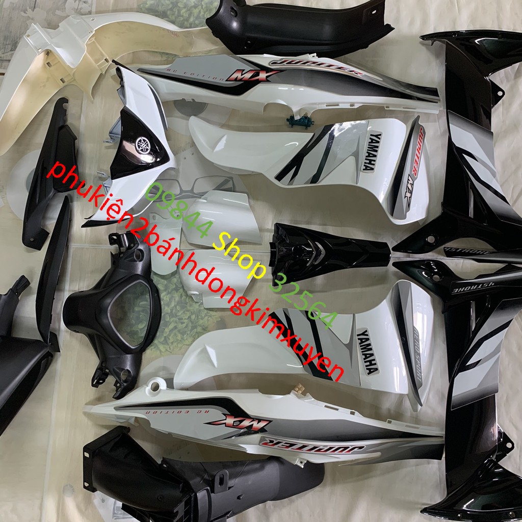 Bộ vỏ nhựa xe JUPITER MX MÀU TRẮNG /Fuil dàn áo lắp cho xe JUPTIER gravita  / nhựa trắng nguyên sinh l;oại 1 cao cấp