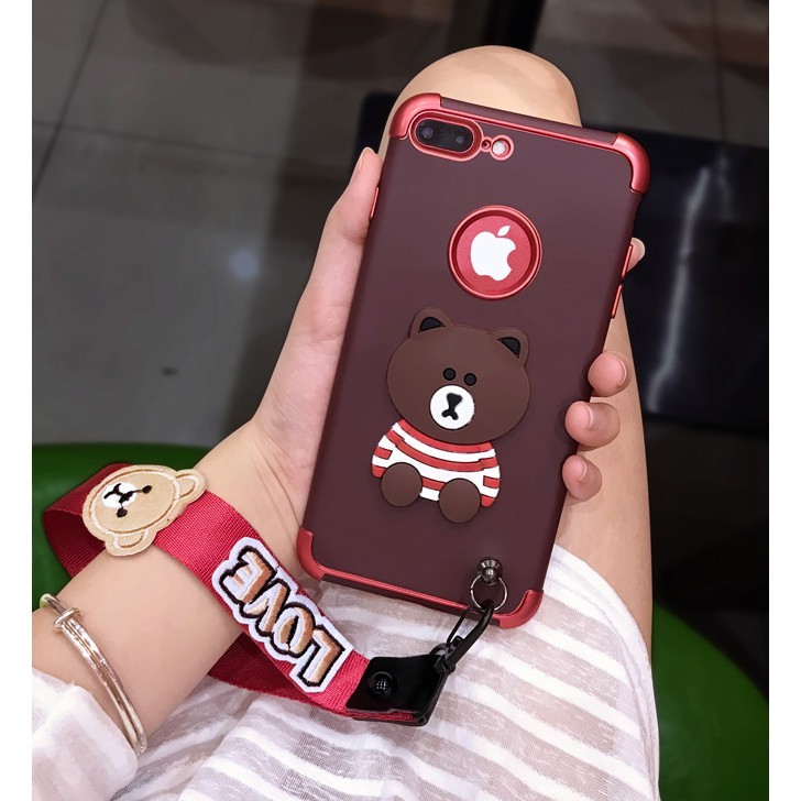 Ốp iPhone hình gấu kèm 2 dây ngắn và dài | BigBuy360 - bigbuy360.vn