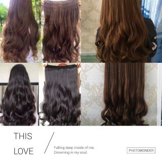 Tóc kẹp xoăn dài xoăn mềm mượt tóc giả kẹp nửa đầu