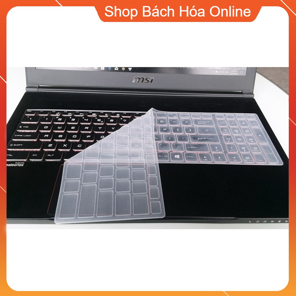 Tấm silicon phủ bảo vệ bàn phím laptop máy tính chống bụi chống nước kích thước 36x13 cm, miếng dán bàn phím