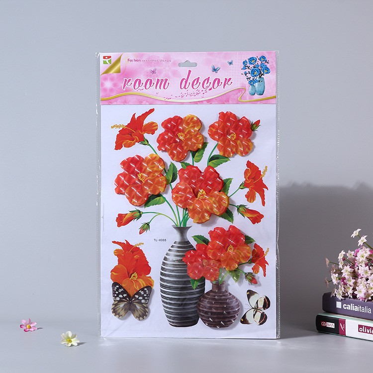 Tranh Dán Tường 3D Hình Bình Hoa, Có Sẵn Keo Dán, Đủ 12 Mẫu Bình Hoa Đẹp Mắt | BigBuy360 - bigbuy360.vn