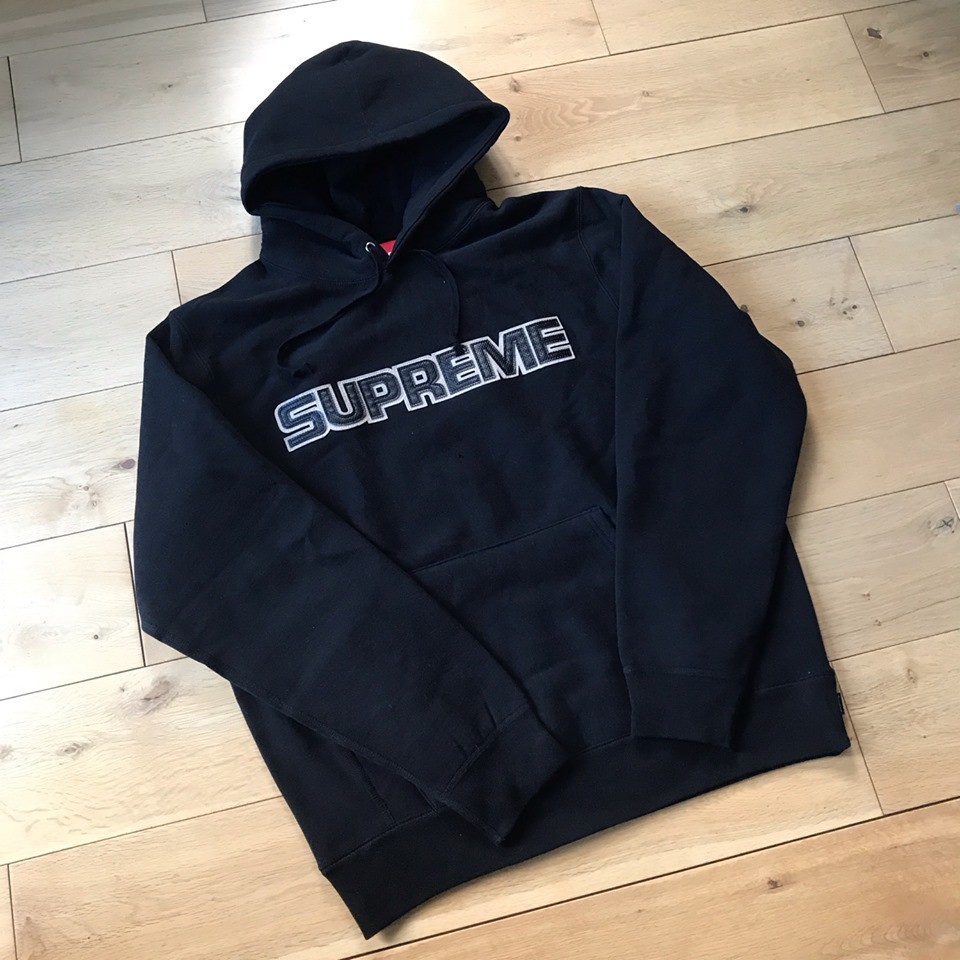 Áo Nỉ Hoodie Nam Nữ Supreme Perforated Leather Hooded Sweatshirt FW18