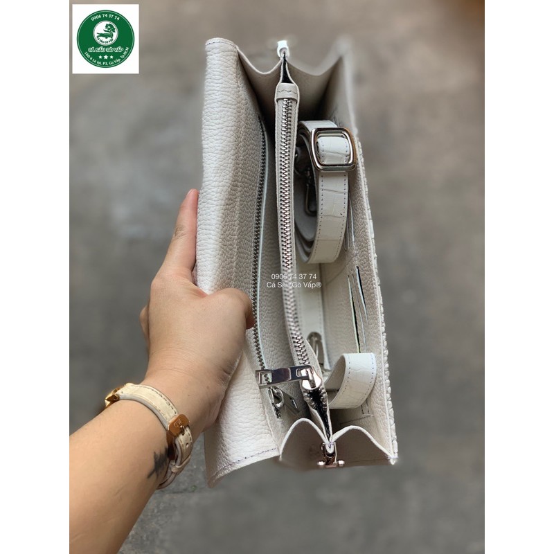 TÚI ĐEO CHÉO DA CÁ SẤU THẬT SIZE 26 - CÁ SẤU GÒ VẤP
