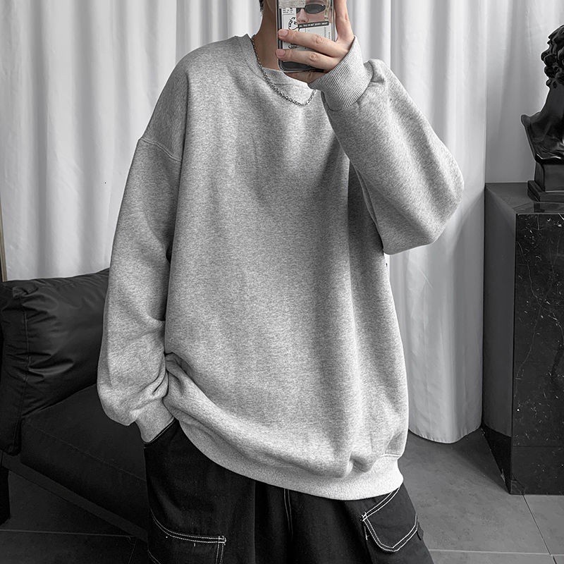 Áo Sweater Tay Dài Cổ Tròn Dáng Rộng Phong Cách Hàn Quốc Unisex Size M-5XL
