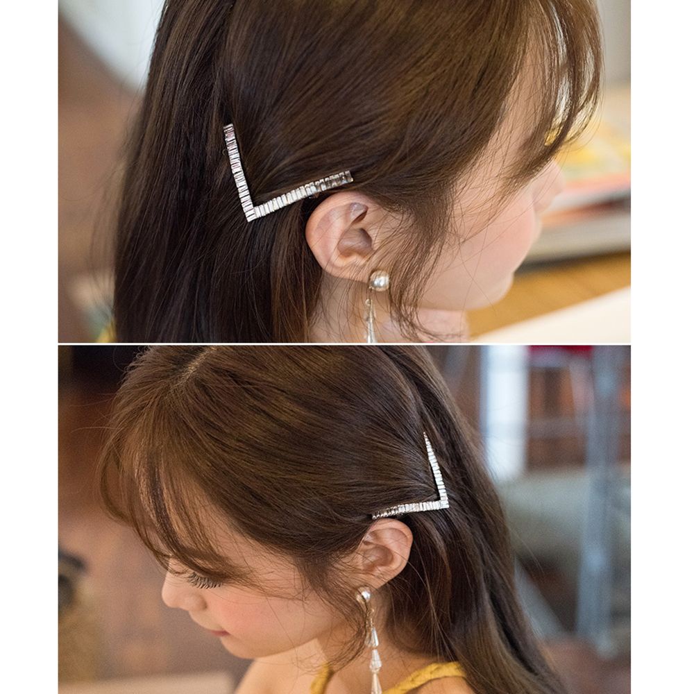 Kẹp tóc kim loại đính đá zircon 2LIFE sang trọng cho nữ