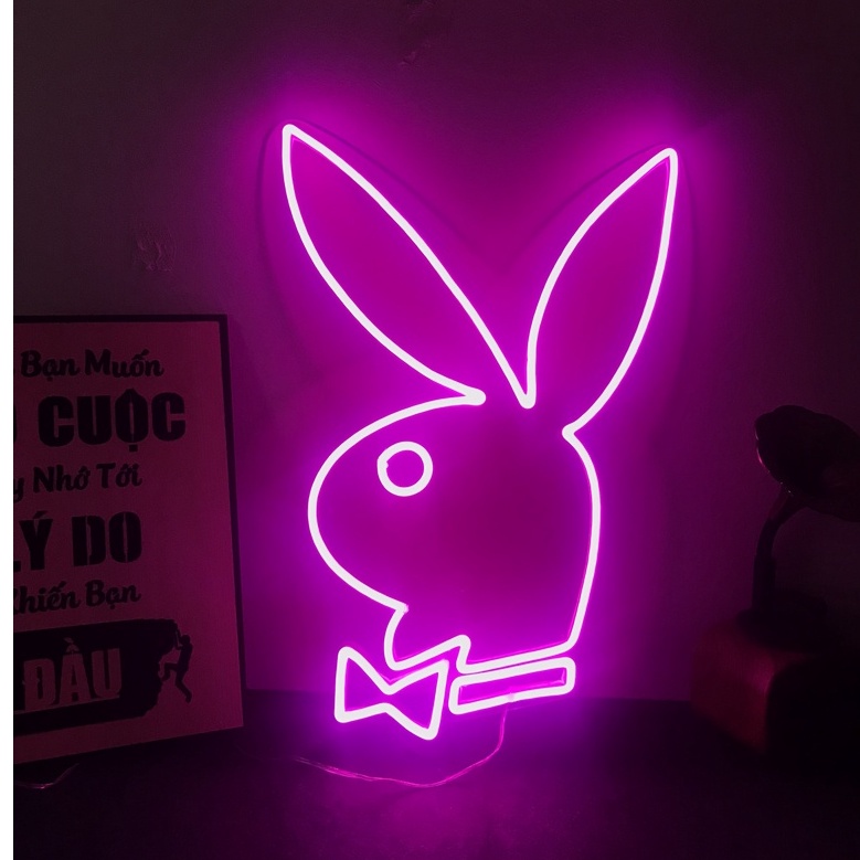 Đèn led Neon trang trí hình Play Boy| Đèn neon trang trí phòng ngủ, treo tường