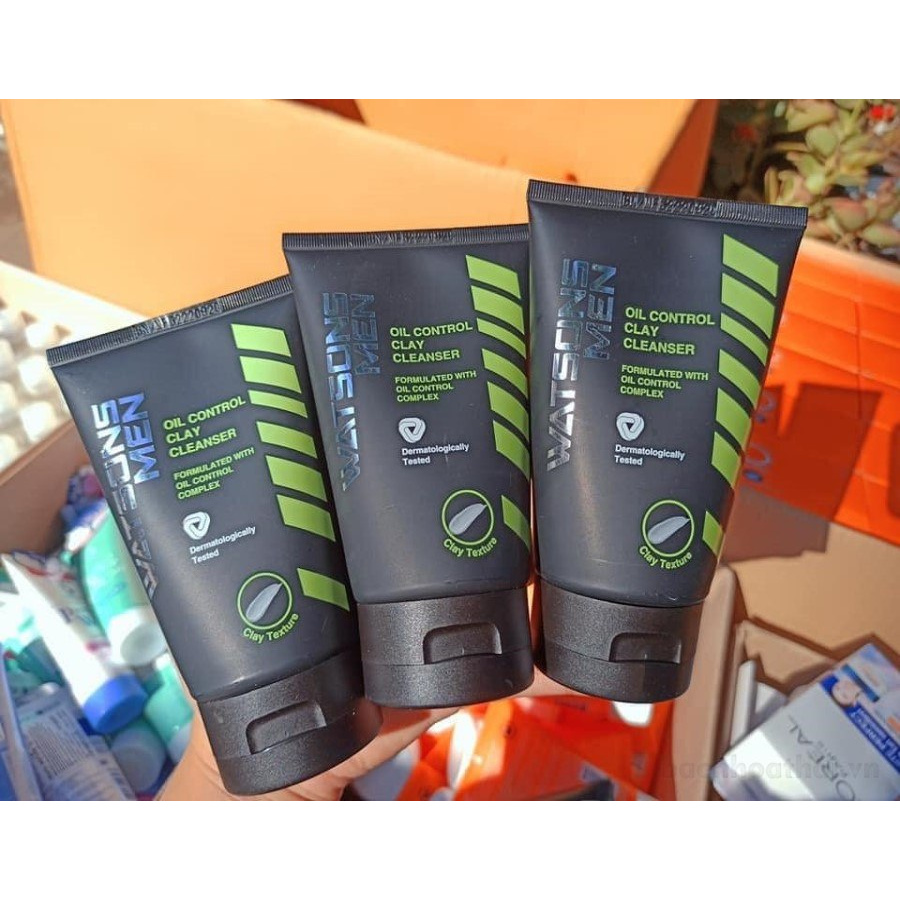 Sửa rửa mặt nam WatSoņs Men Oil Control Clay Cleanser Thái Lan