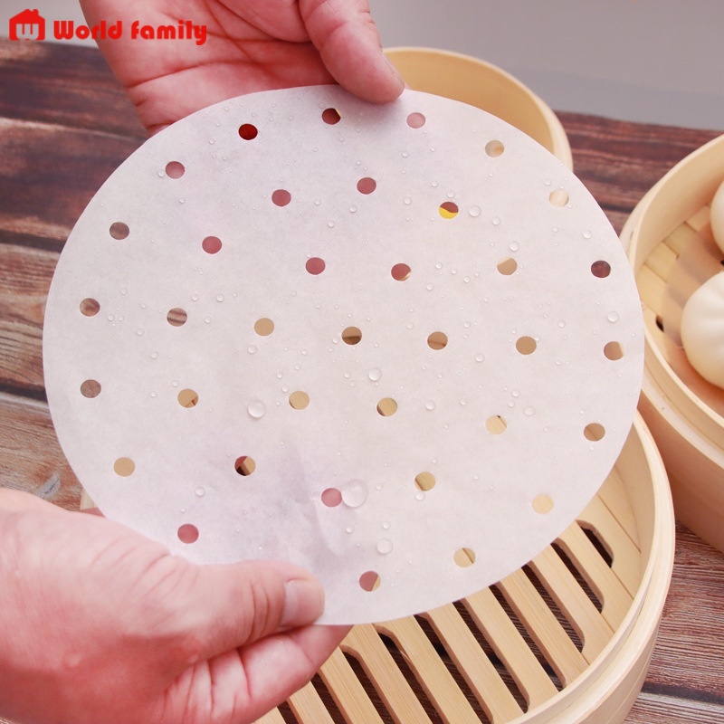 [Voucher &amp; Dịch vụ] Giấy Nến Tròn Đục Lỗ  loại 100 tờ và 400 tờ Cho Nồi Chiên Không Dầu Giấy Nến Nướng Hấp Bánh nhiều si