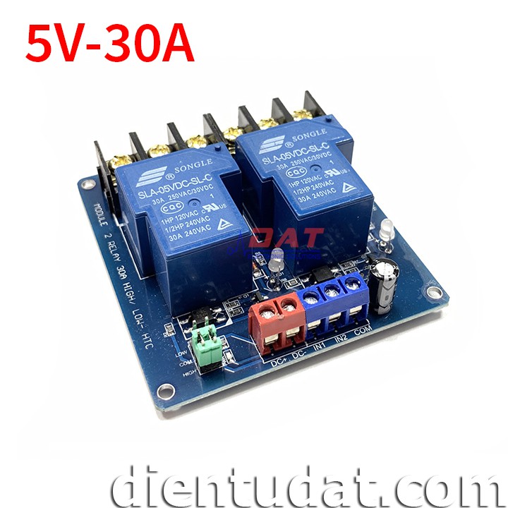 Module 2 Relay 30A - 5V Kích High/Low HTC