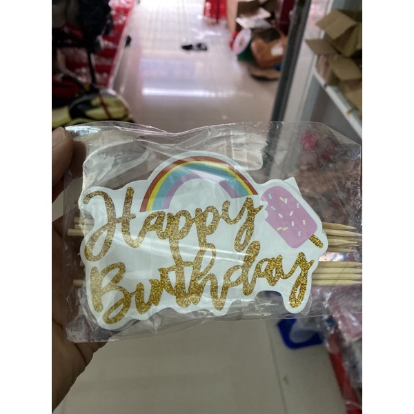 Combo 10 Thẻ Cắm Giấy HappyBirthday Bảng To