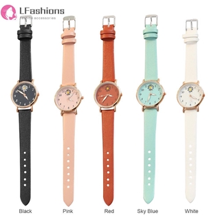 Bộ 2 Đồng Hồ Quartz Nữ Dây Da Mặt Hình Hoa Cúc