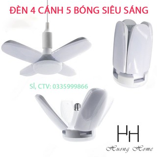 Bóng đèn led 4 cánh +1 bóng - Đèn LED cánh quạt đuôi E27 siêu tiết kiệm điện - hàng chuẩn ánh sáng trắng siêu sáng