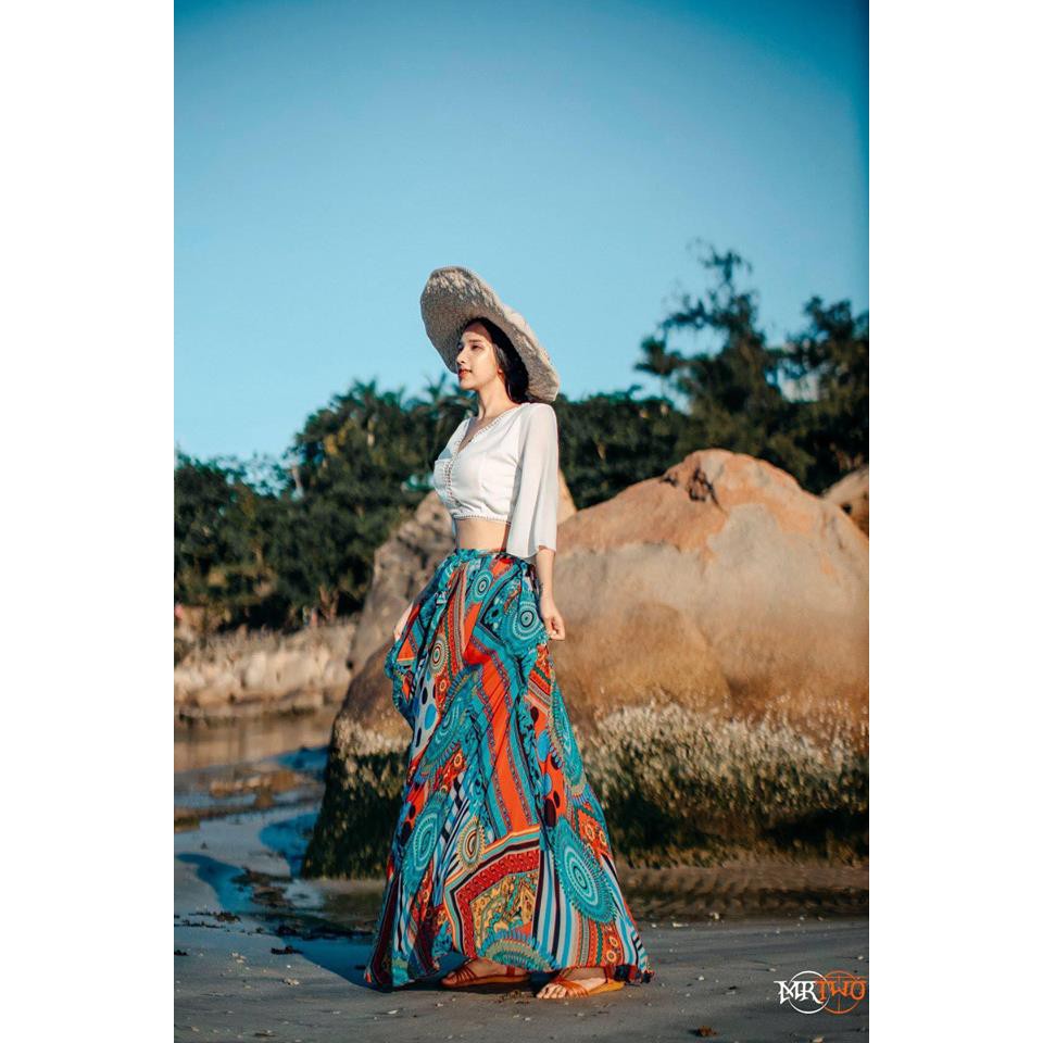 Set áo + chân váy style boho hàng thiết kế