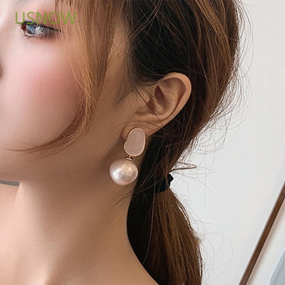 Khuyên Tai Dáng Dài Bằng Hợp Kim Đính Ngọc Trai Nhiều Màu Thời Trang Hàn Quốc Cho Nữ