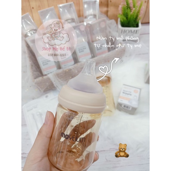 Bình Sữa Moyuum Hàn Quốc Kèm Núm Siêu Mềm Cho Bé 170ml/ 270ml