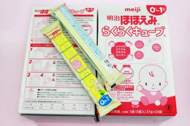 Sữa Meiji thanh từ 0 - 1 tuổi nội địa Nhật hộp 24 thanh có bán lẻ