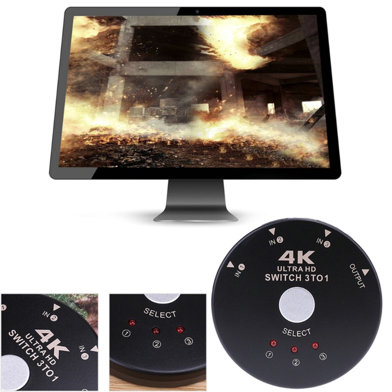 Bộ Chia 3 Cổng 4K Ra 18Gbps 3 Trong 1 Tiện Dụng