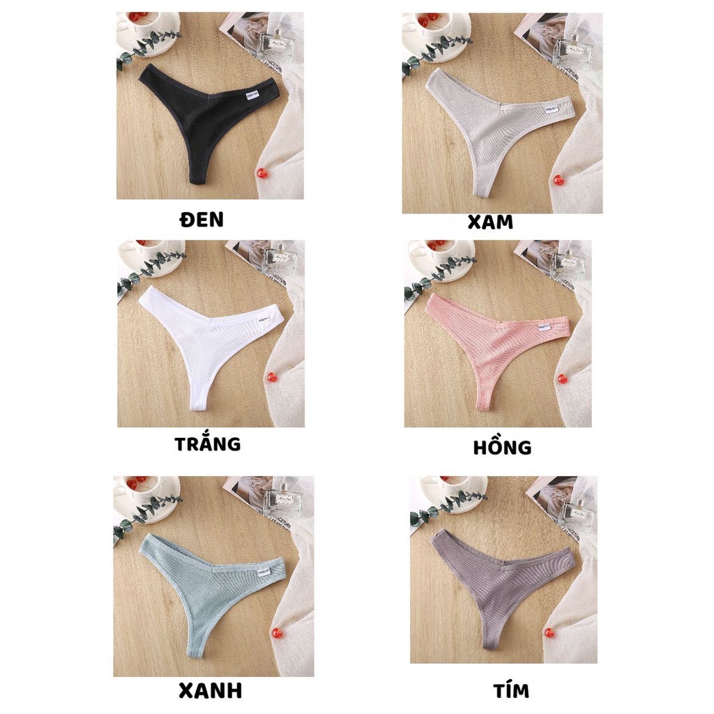 Quần Lót Nữ - Quần Lót Cotton gân tăm lọt khe sexy quyến rũ DAN STORE MÃ D002