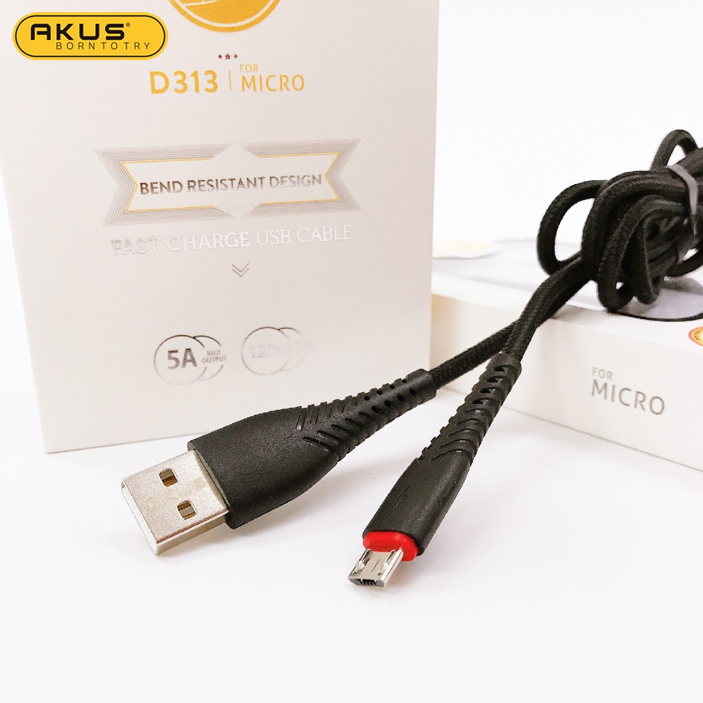 [ Bảo Hành 1 Năm ] Dây cáp bọc dây dù Micro USB 1.2M AKUS - D313