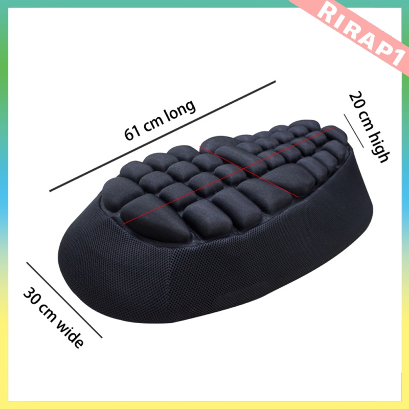  Motorcycle Air Seat Cushion Pressure Relief Air Pad Fits Most Seats, 610 x 300 x 40mm, Black 3D gap for excellent ventilation performance,