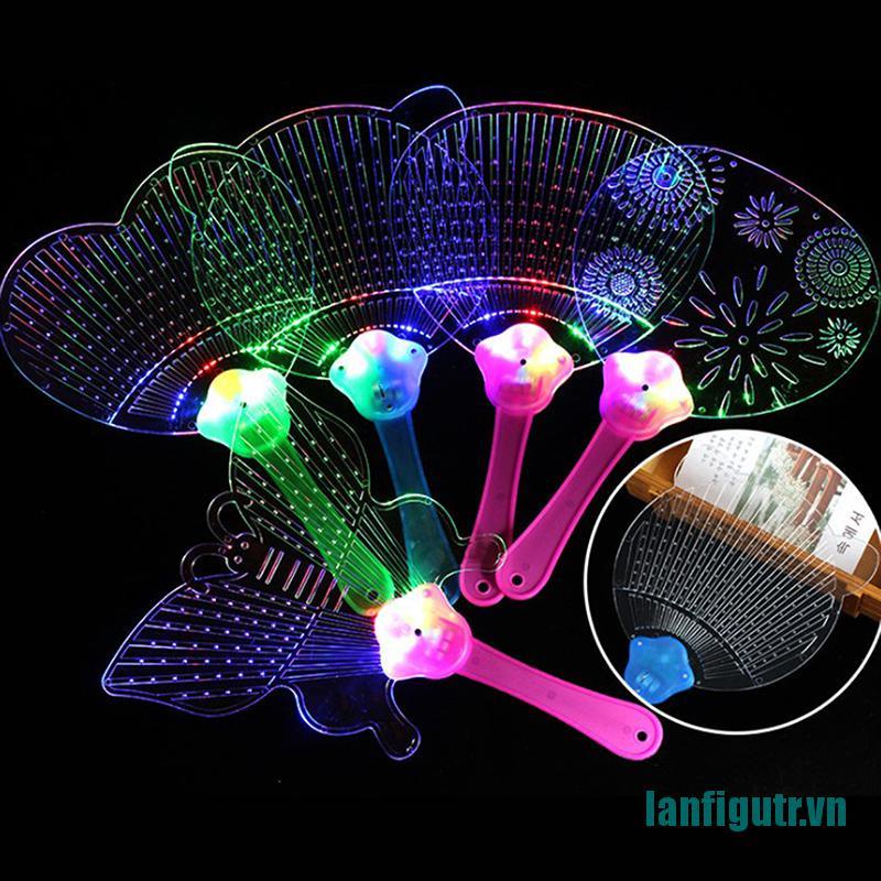(new)Butterfly Bee LED Light up Flashing Flat Hand Fan Toy Concert Party Favors gift