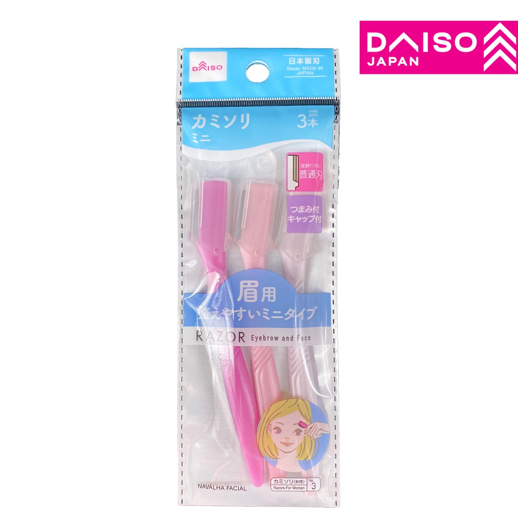 Daiso Bộ 3 Dao cạo lông mày và mặt dành cho nữ No.03